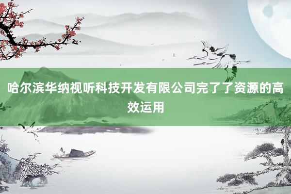哈尔滨华纳视听科技开发有限公司完了了资源的高效运用