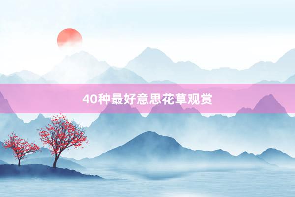 40种最好意思花草观赏